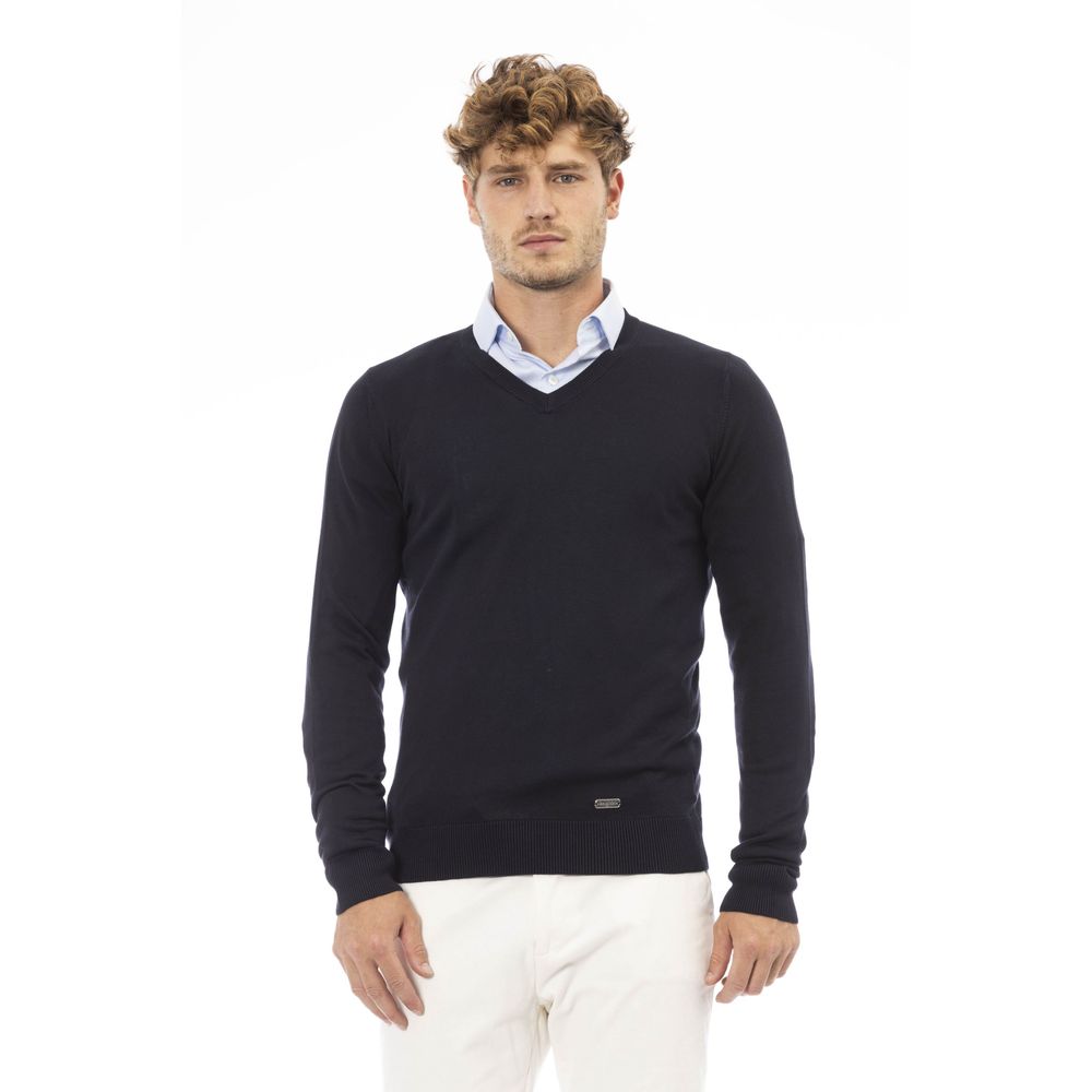 Blue Modal Men Sweater - GlamHub Luxury and Icon Brand Clothing