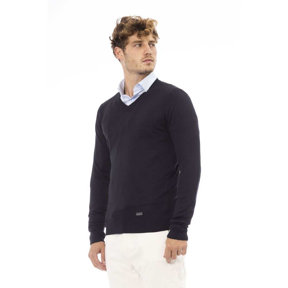 Blue Modal Men Sweater - GlamHub Luxury and Icon Brand Clothing