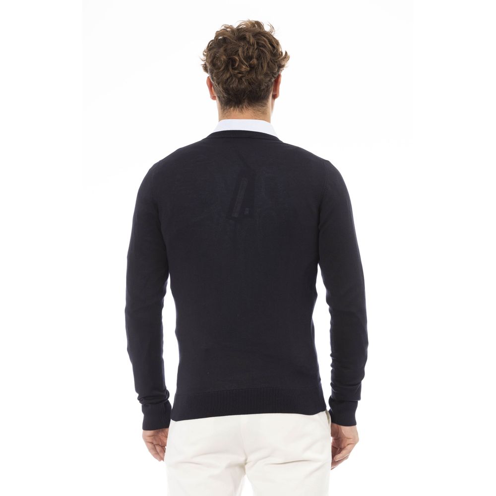 Blue Modal Men Sweater - GlamHub Luxury and Icon Brand Clothing