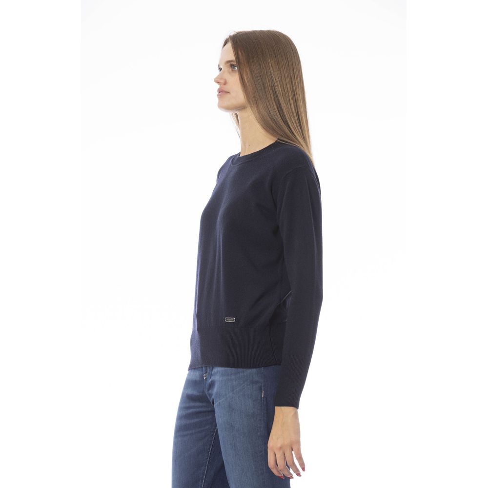 Blue Wool Women Sweater - GlamHub Luxury and Icon Brand Clothing