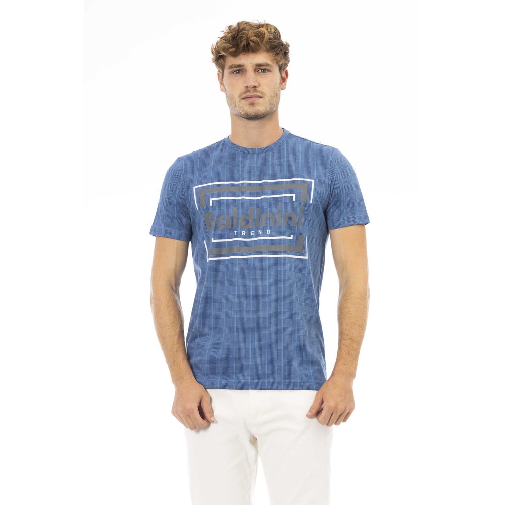 Blue Cotton Men T-Shirt - GlamHub Luxury and Icon Brand Clothing