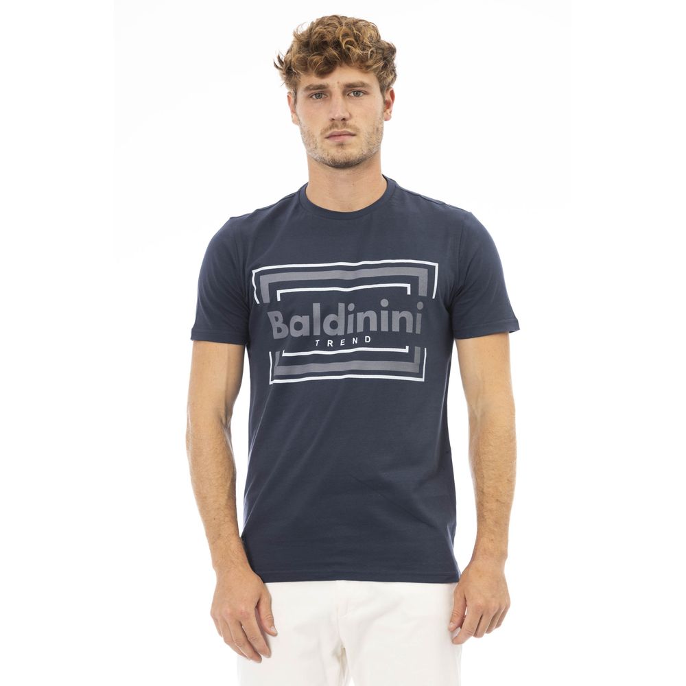 Blue Cotton Men T-Shirt - GlamHub Luxury and Icon Brand Clothing