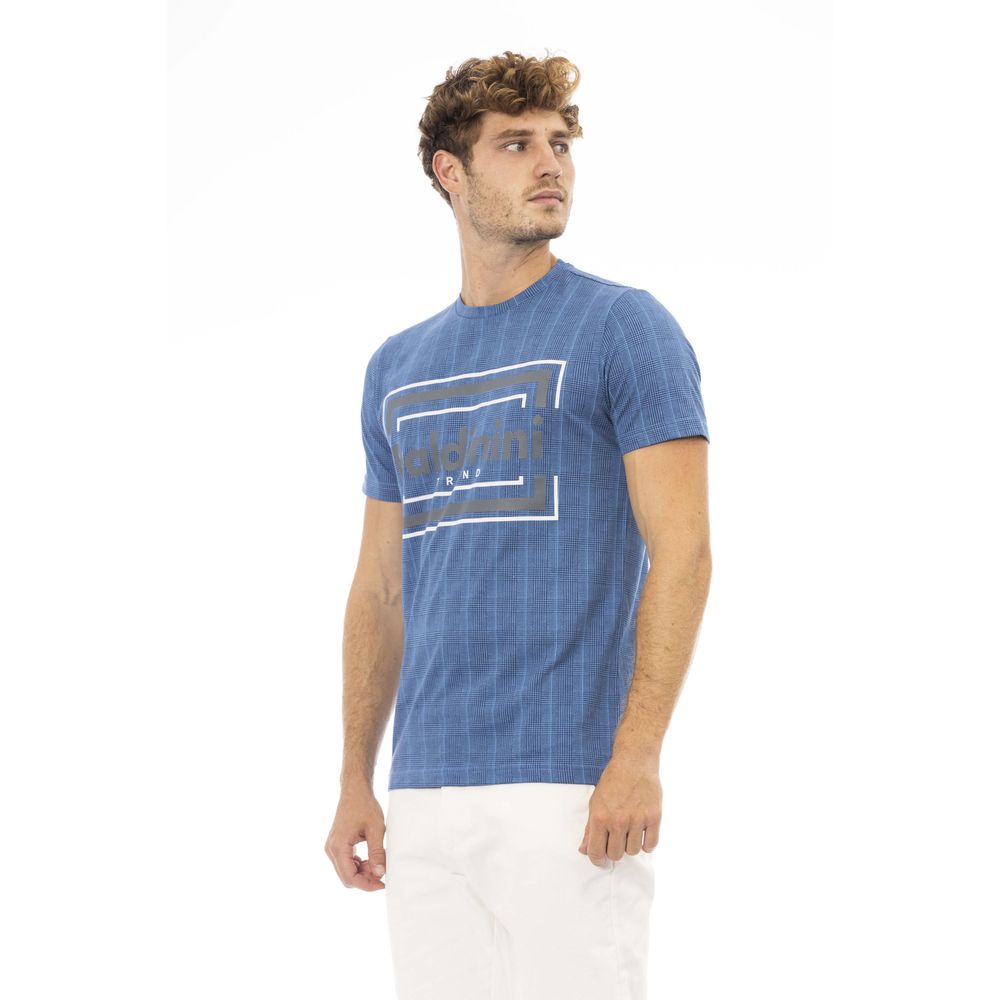 Blue Cotton Men T-Shirt - GlamHub Luxury and Icon Brand Clothing