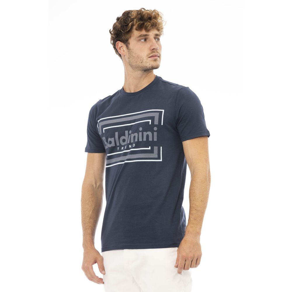 Blue Cotton Men T-Shirt - GlamHub Luxury and Icon Brand Clothing