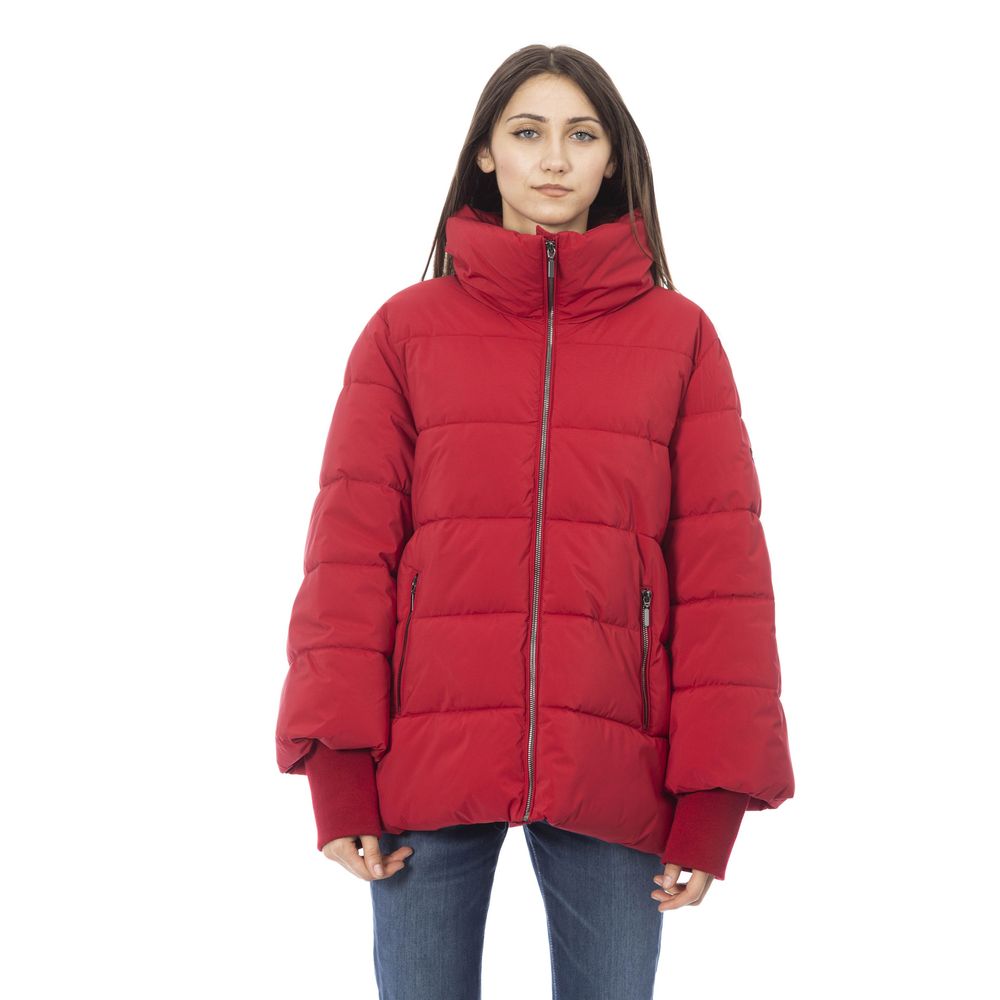 Red Polyamide Women Jacket - GlamHub Luxury and Icon Brand Clothing