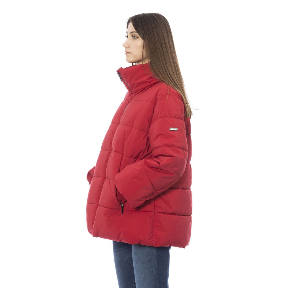 Red Polyamide Women Jacket - GlamHub Luxury and Icon Brand Clothing