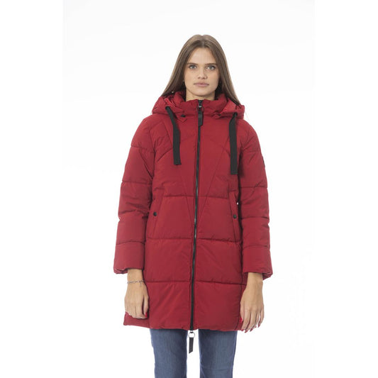 Red Polyester Women Jacket - GlamHub Luxury and Icon Brand Clothing