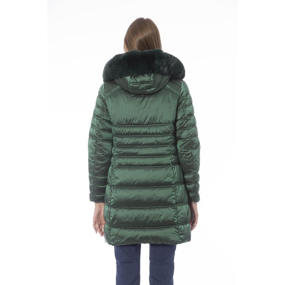 Green Polyester Women Jacket - GlamHub Luxury and Icon Brand Clothing