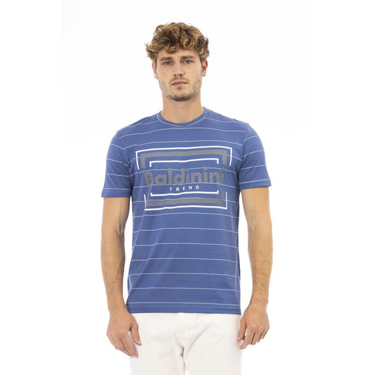 Blue Cotton Men T-Shirt - GlamHub Luxury and Icon Brand Clothing