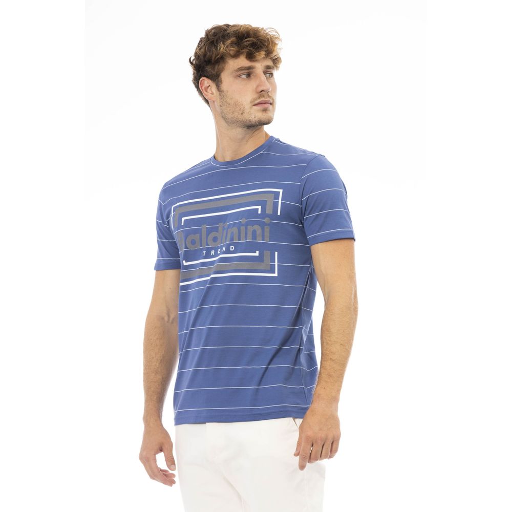 Blue Cotton Men T-Shirt - GlamHub Luxury and Icon Brand Clothing