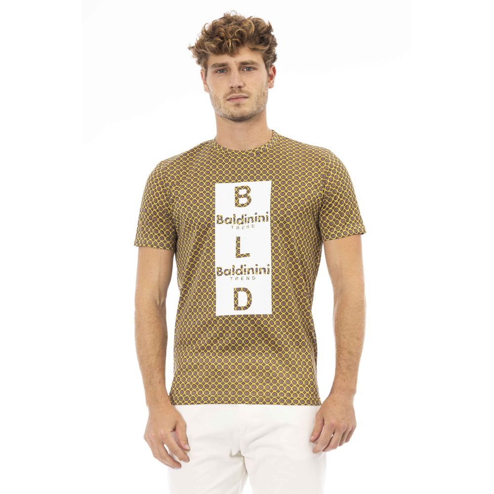 Yellow Cotton Men T-Shirt - GlamHub Luxury and Icon Brand Clothing