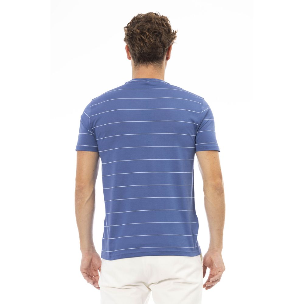 Blue Cotton Men T-Shirt - GlamHub Luxury and Icon Brand Clothing