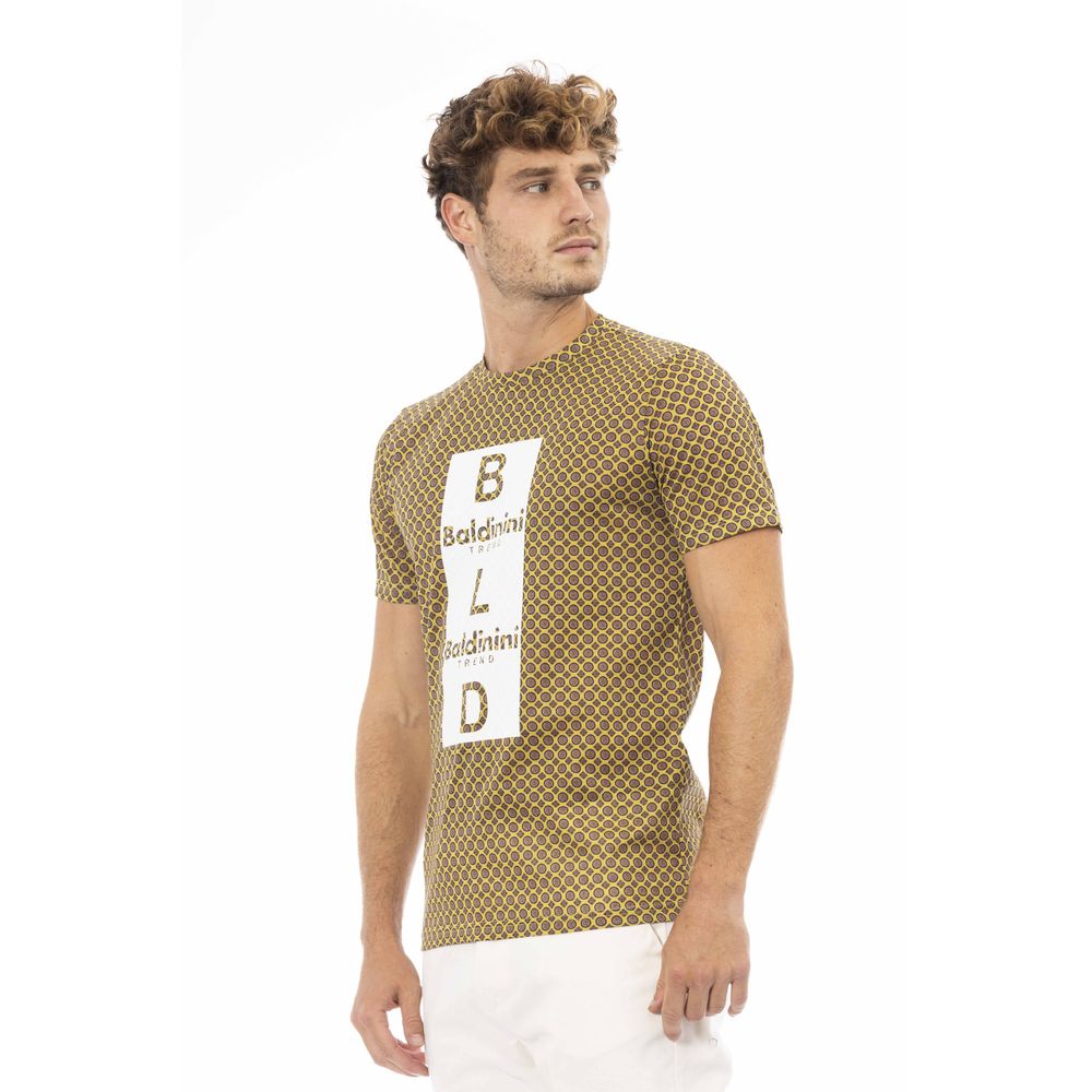 Yellow Cotton Men T-Shirt - GlamHub Luxury and Icon Brand Clothing