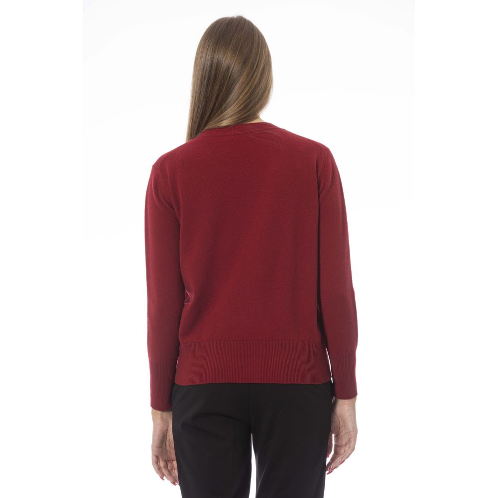 Red Wool Women Sweater - GlamHub Luxury and Icon Brand Clothing