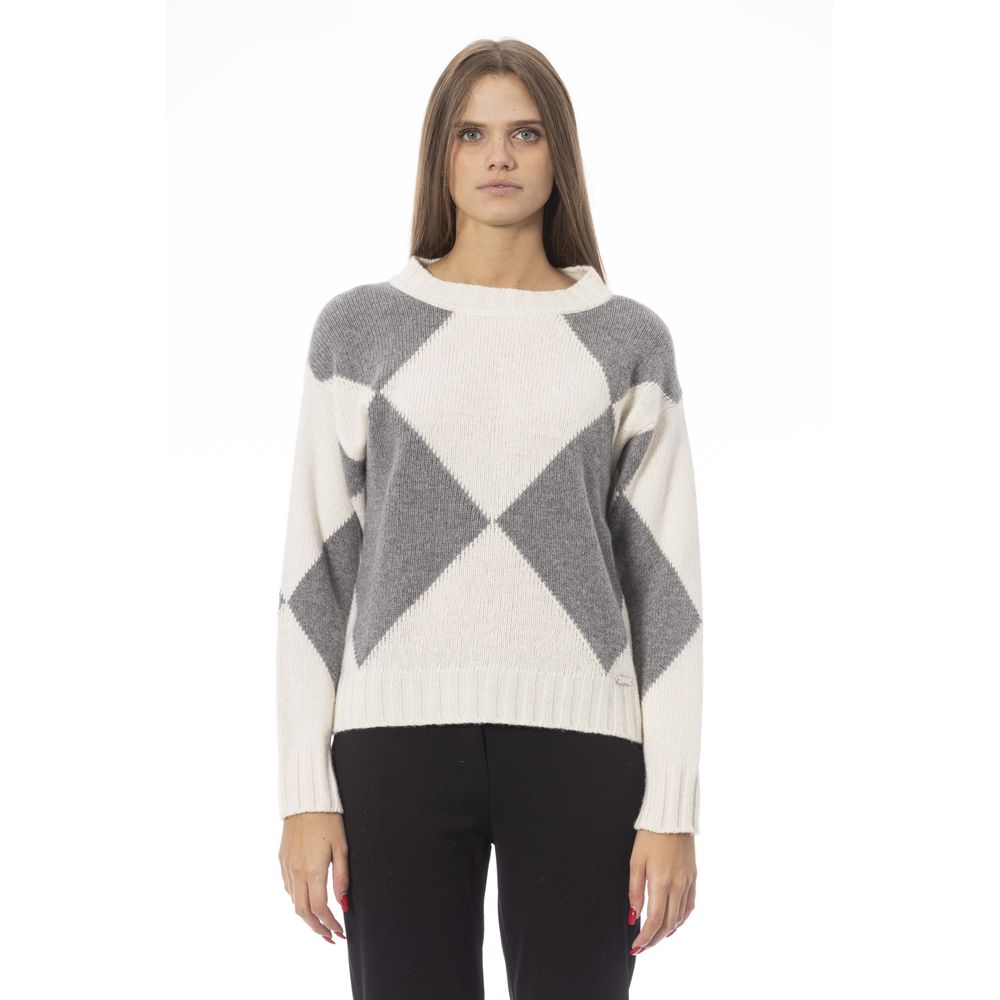 Gray Wool Women Sweater - GlamHub Luxury and Icon Brand Clothing