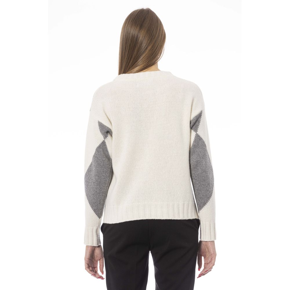 Gray Wool Women Sweater - GlamHub Luxury and Icon Brand Clothing