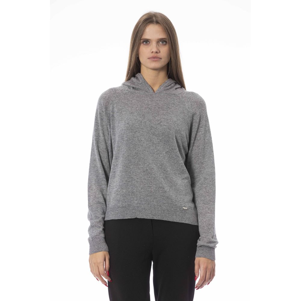 Gray Wool Women Sweater - GlamHub Luxury and Icon Brand Clothing