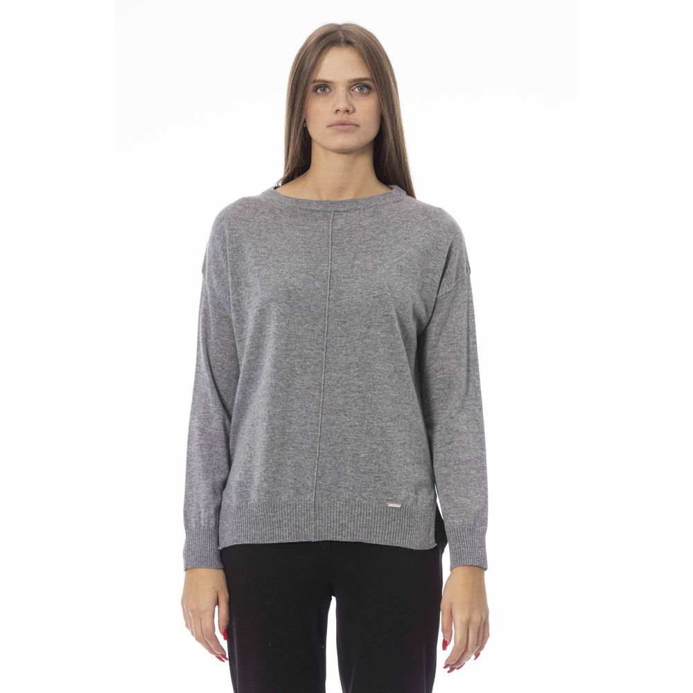 Gray Viscose Women Sweater - GlamHub Luxury and Icon Brand Clothing