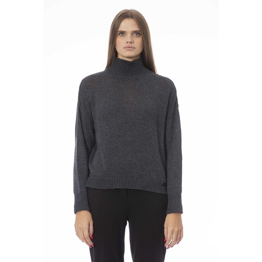 Gray Wool Women Sweater - GlamHub Luxury and Icon Brand Clothing