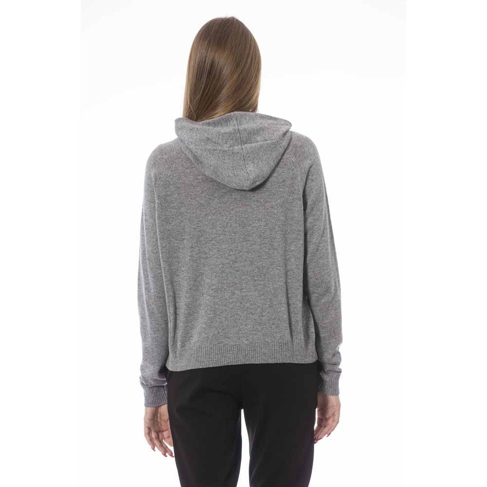 Gray Wool Women Sweater - GlamHub Luxury and Icon Brand Clothing