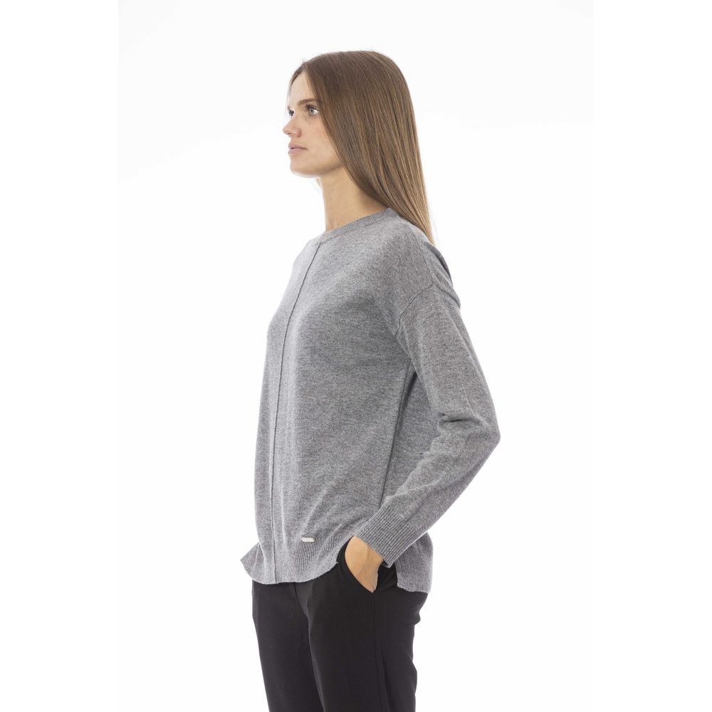 Gray Viscose Women Sweater - GlamHub Luxury and Icon Brand Clothing