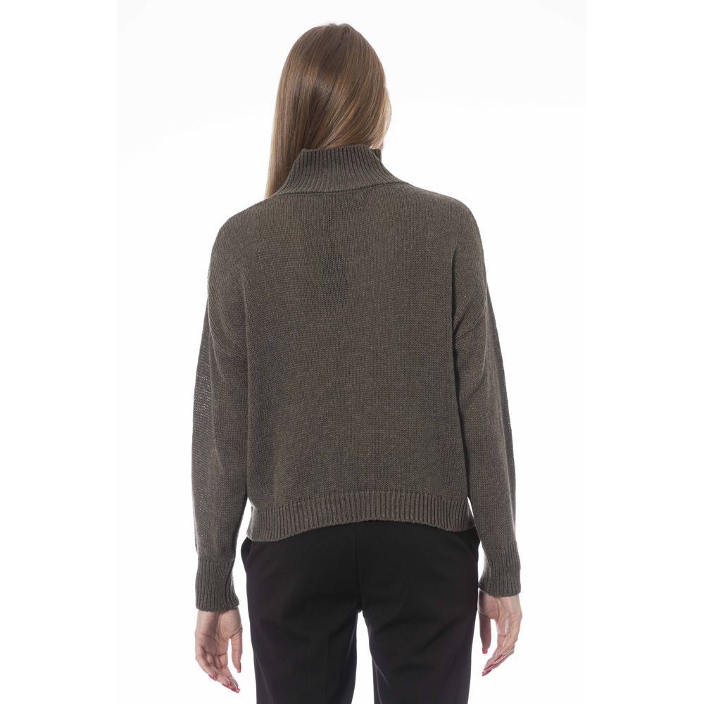 Green Wool Women Sweater - GlamHub Luxury and Icon Brand Clothing