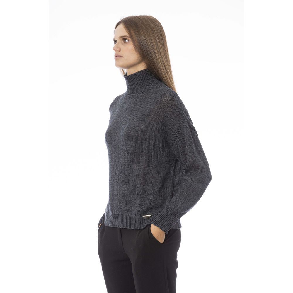 Gray Wool Women Sweater - GlamHub Luxury and Icon Brand Clothing