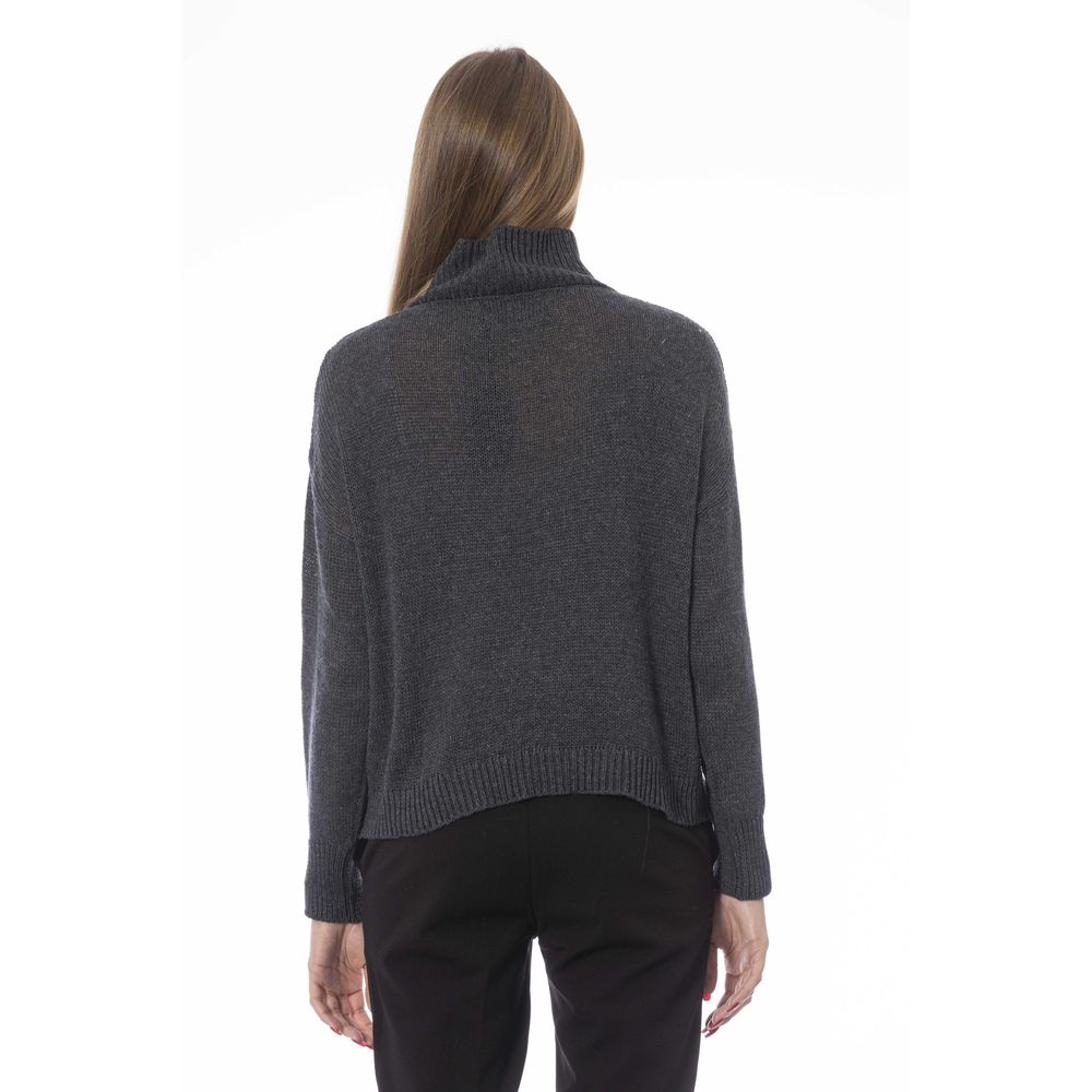 Gray Wool Women Sweater - GlamHub Luxury and Icon Brand Clothing