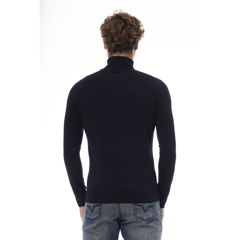 Blue Wool Men Sweater - GlamHub Luxury and Icon Brand Clothing