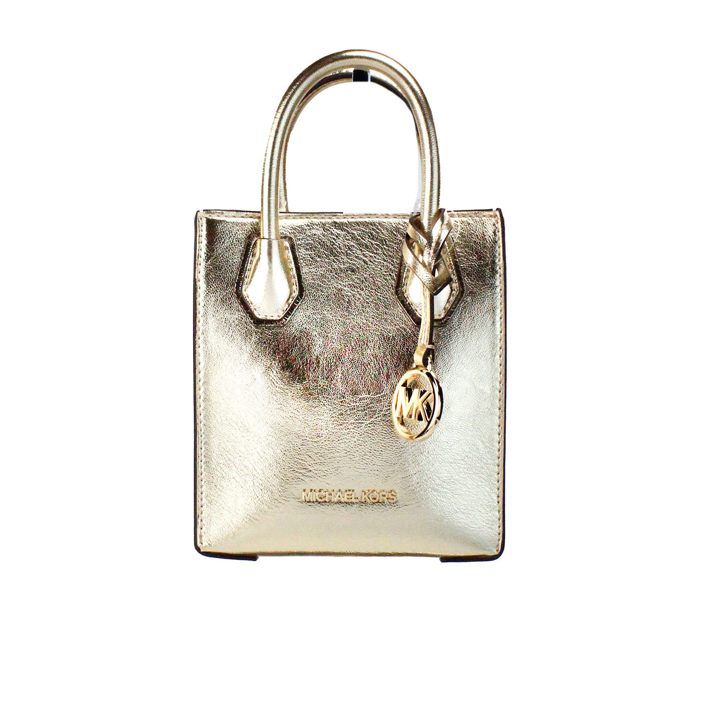 Mercer XS Pale Gold Metallic North South Shopper Crossbody Bag - GLAMHUB BOUTIQUE 