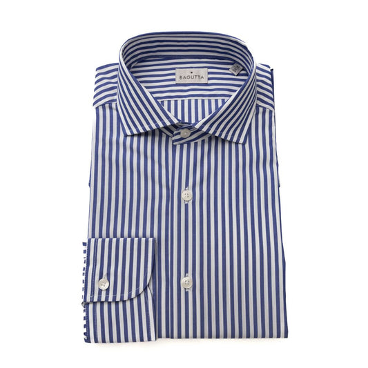 Light Blue Cotton Men Shirt - GlamHub Luxury and Icon Brand Clothing