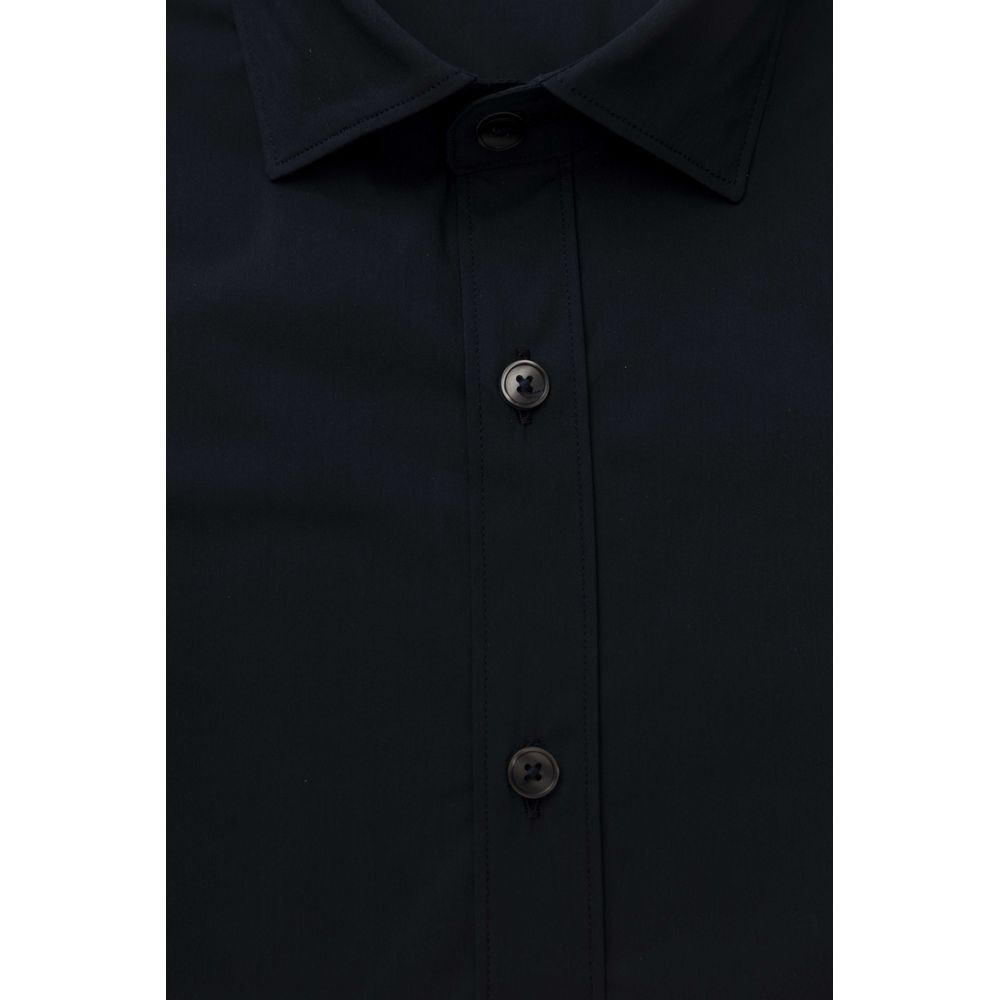 Blue Cotton Men Shirt - GlamHub Luxury and Icon Brand Clothing