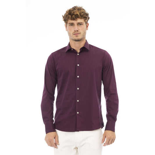 Red Cotton Men Shirt - GlamHub Luxury and Icon Brand Clothing