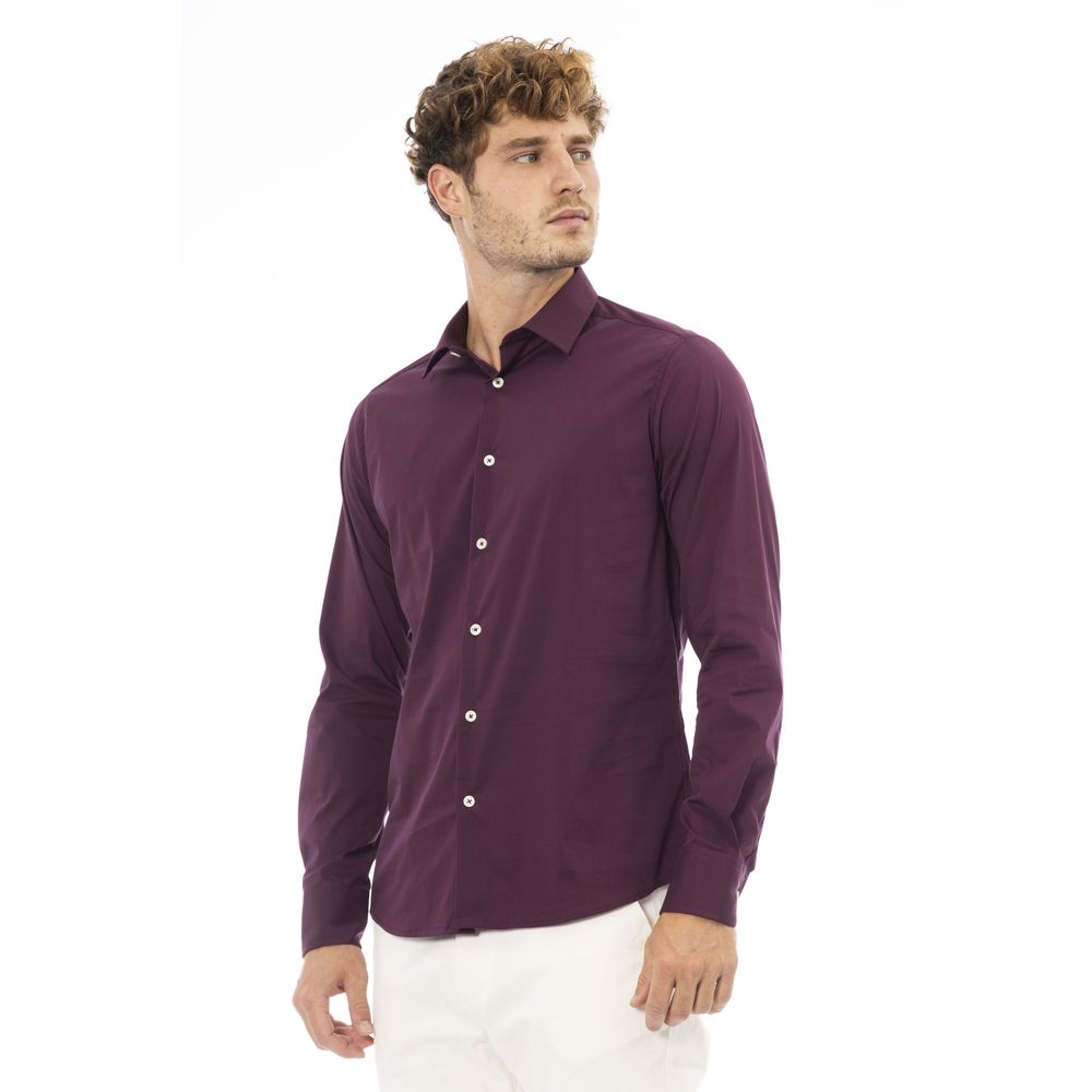 Red Cotton Men Shirt - GlamHub Luxury and Icon Brand Clothing