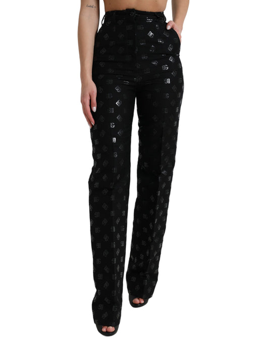 Schicke High Waist Straight Pants mit Logo-Print