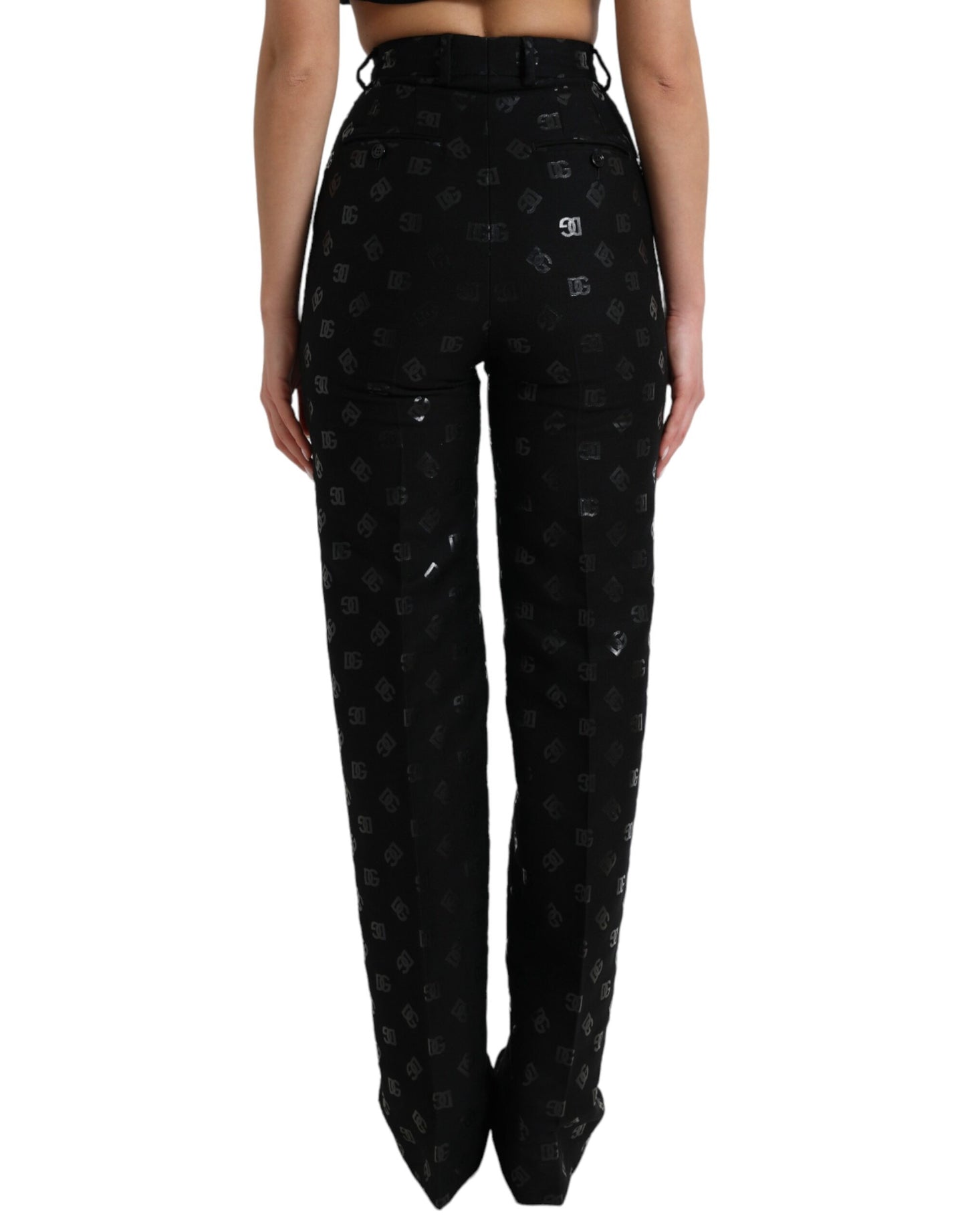 Schicke High Waist Straight Pants mit Logo-Print