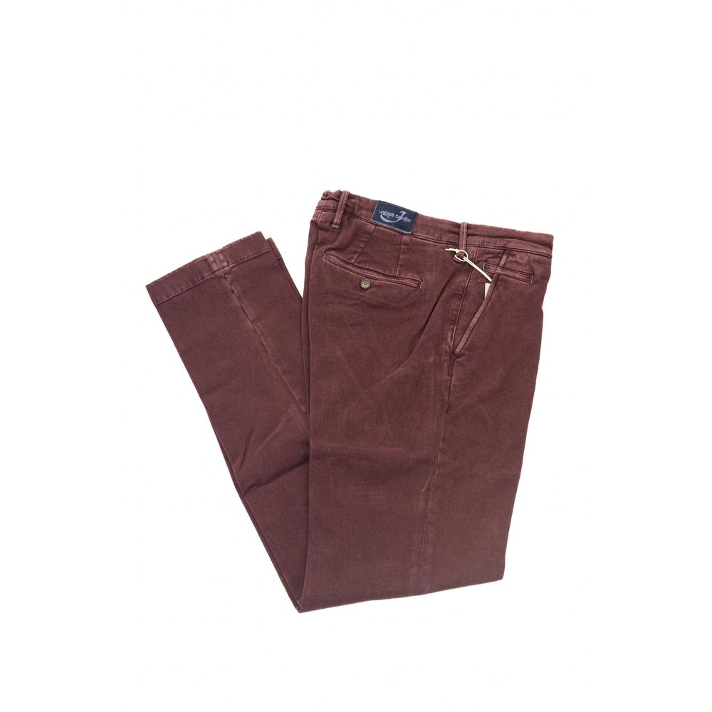 Burgundy Cotton Men Chino - GlamHub Luxury and Icon Brand Clothing