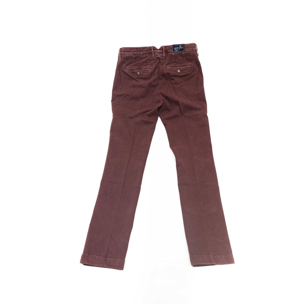 Burgundy Cotton Men Chino - GlamHub Luxury and Icon Brand Clothing