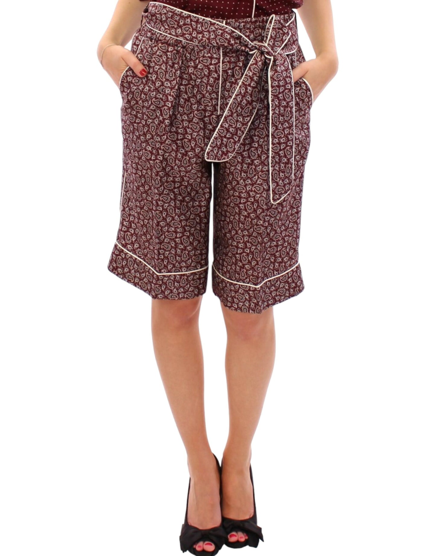 Chic Silk Pajama Shorts - GlamHub Luxury and Icon Brand Clothing