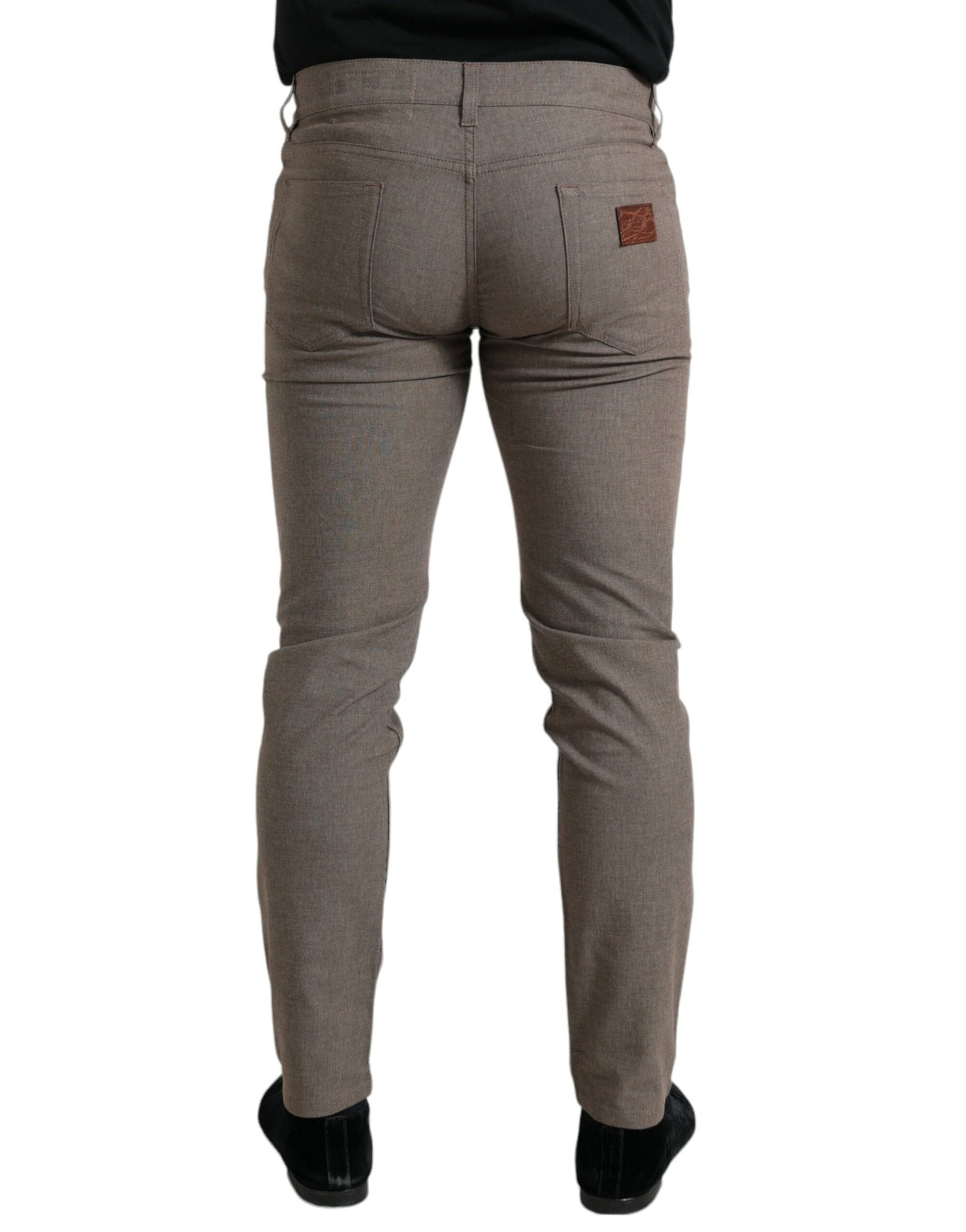 Dolce & Gabbana Elegant Brown Cotton Stretch Skinny Pants