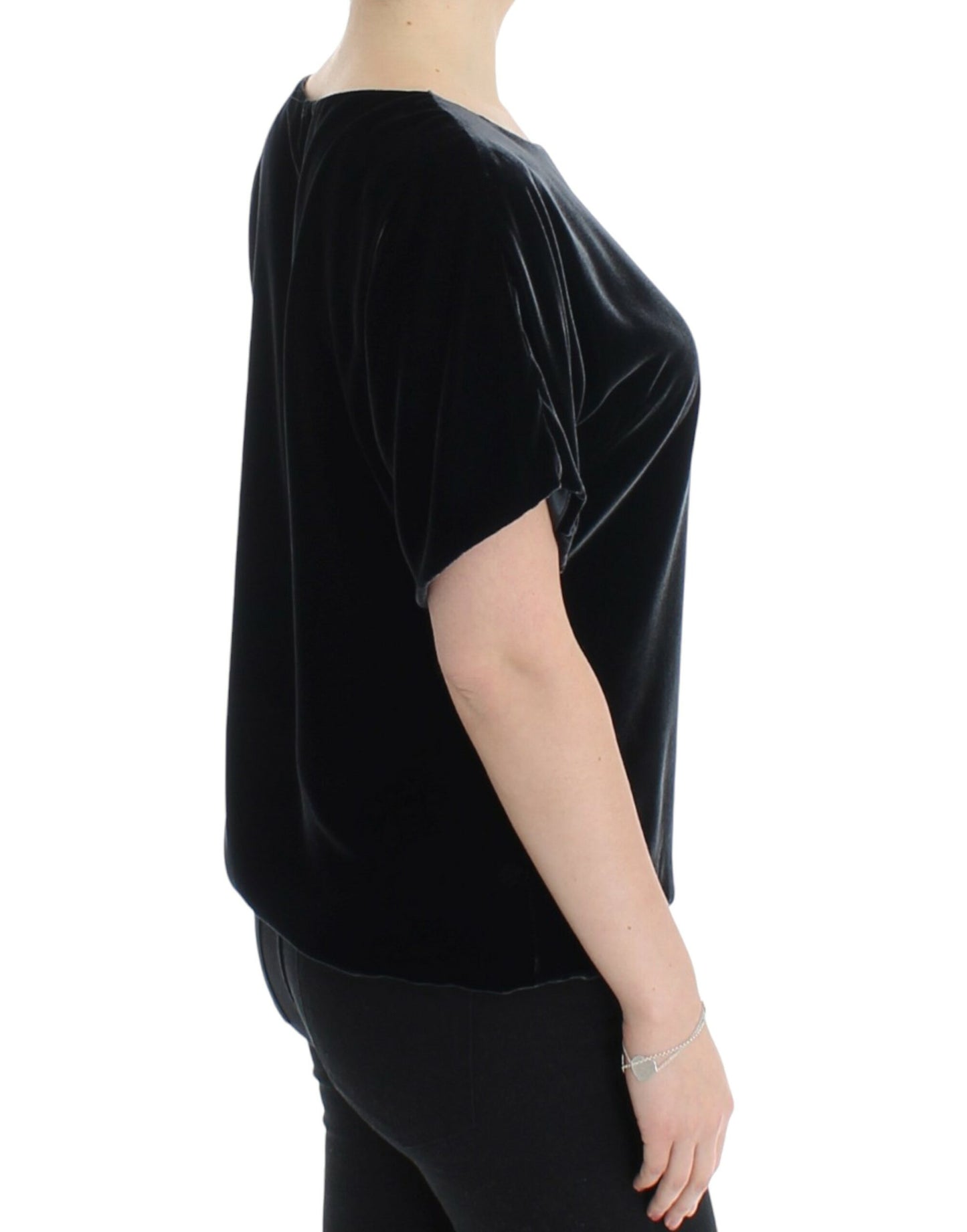 Enchanting Velvet Short Sleeve Top - GlamHub Luxury and Icon Brand Clothing