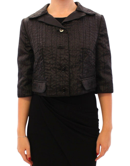 Elegant Black Bolero Shrug Jacket - GlamHub Luxury and Icon Brand Clothing