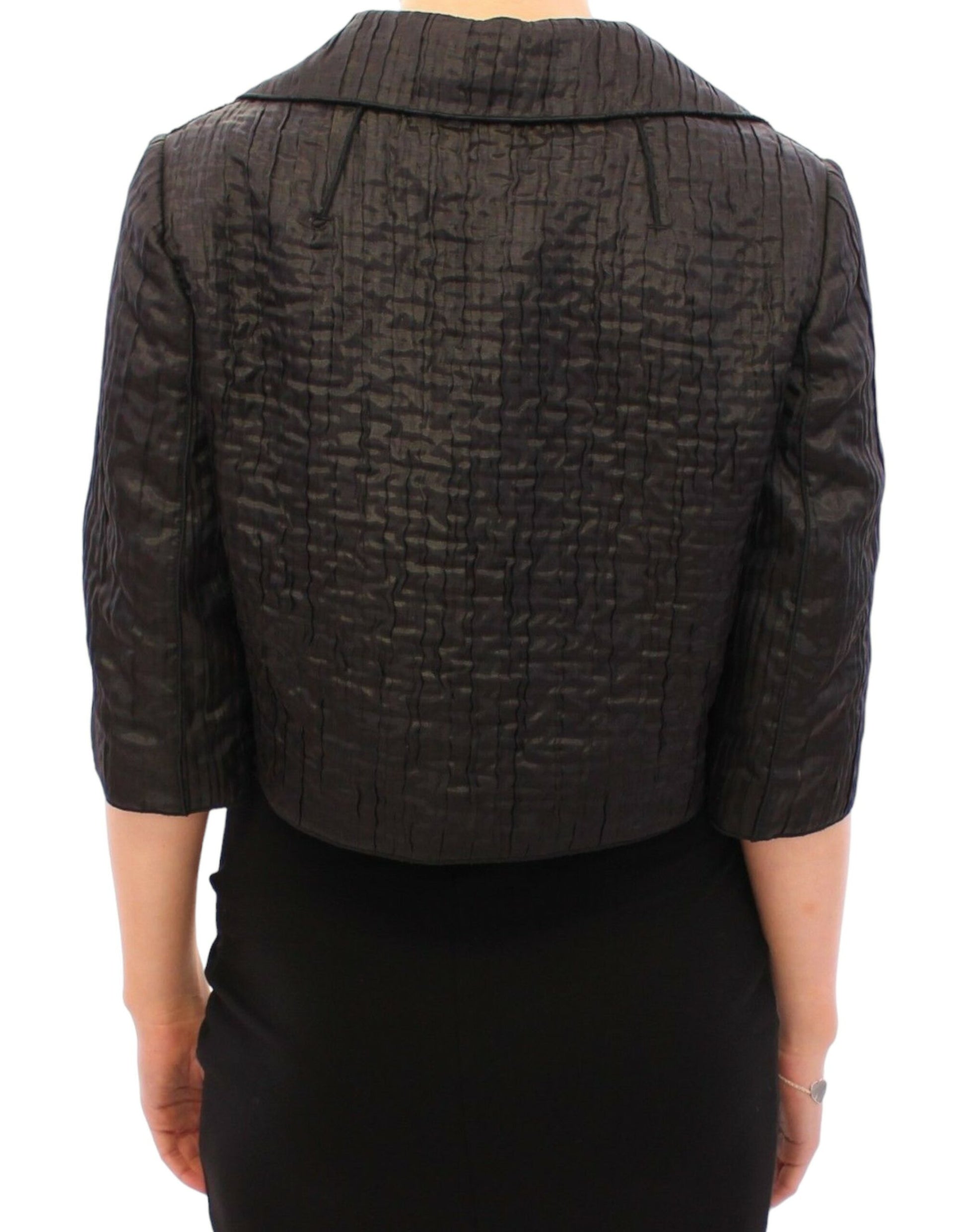 Elegant Black Bolero Shrug Jacket - GlamHub Luxury and Icon Brand Clothing