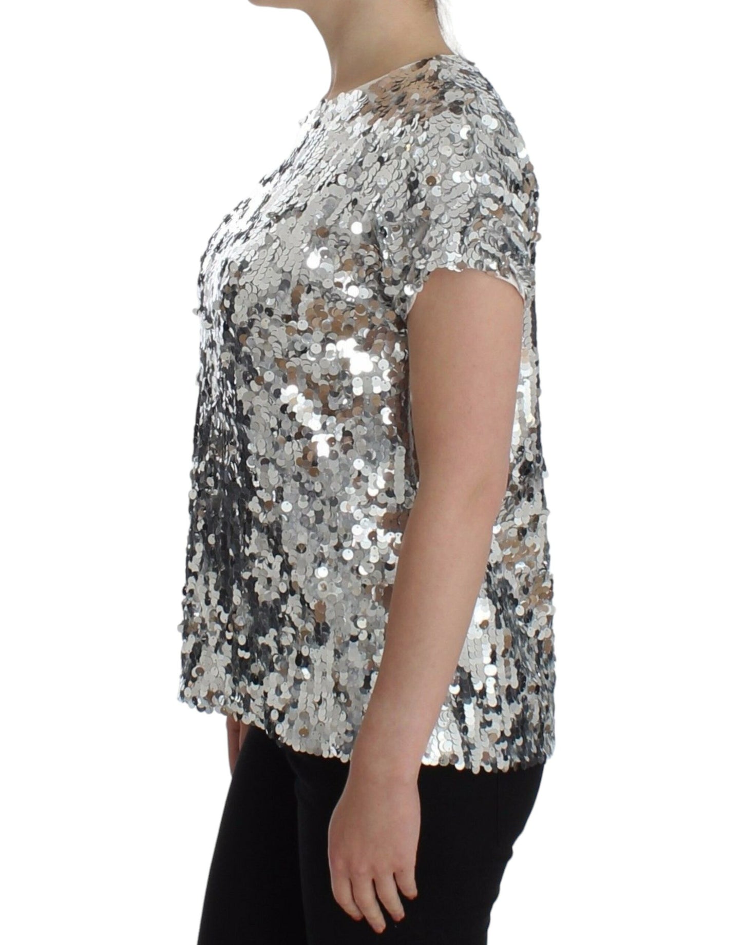 Enchanted Sicily Sequined Evening Blouse - GlamHub Luxury and Icon Brand Clothing