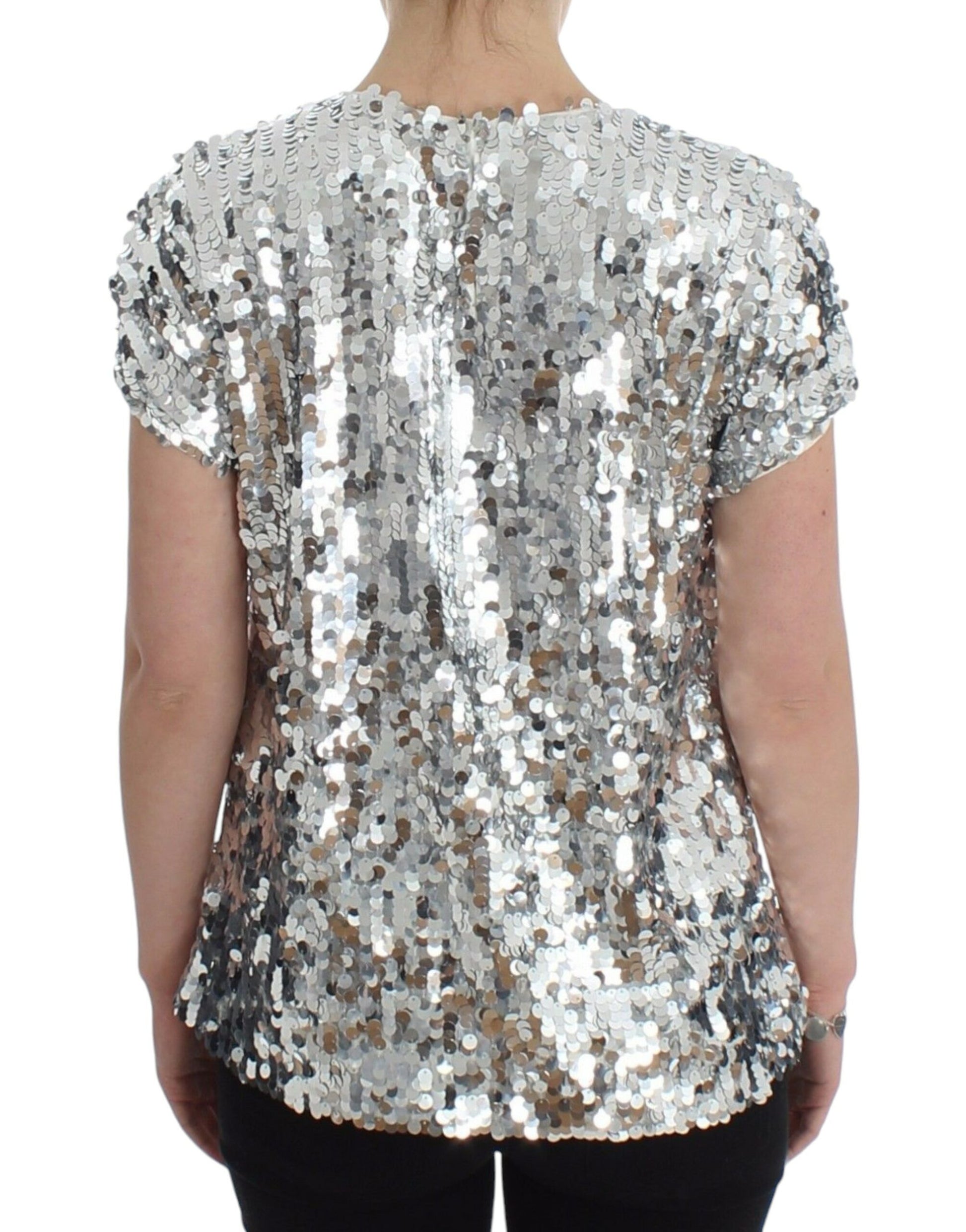 Enchanted Sicily Sequined Evening Blouse - GlamHub Luxury and Icon Brand Clothing