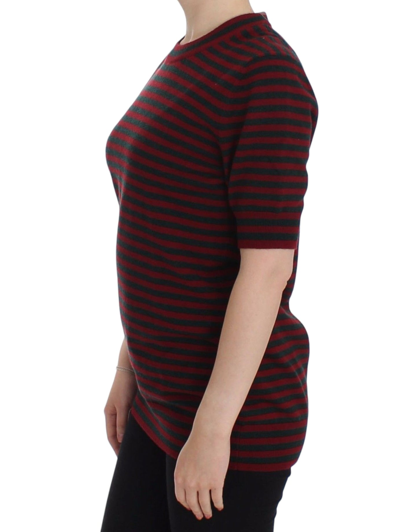 Elegant Striped Cashmere Crewneck Sweater - GlamHub Luxury and Icon Brand Clothing