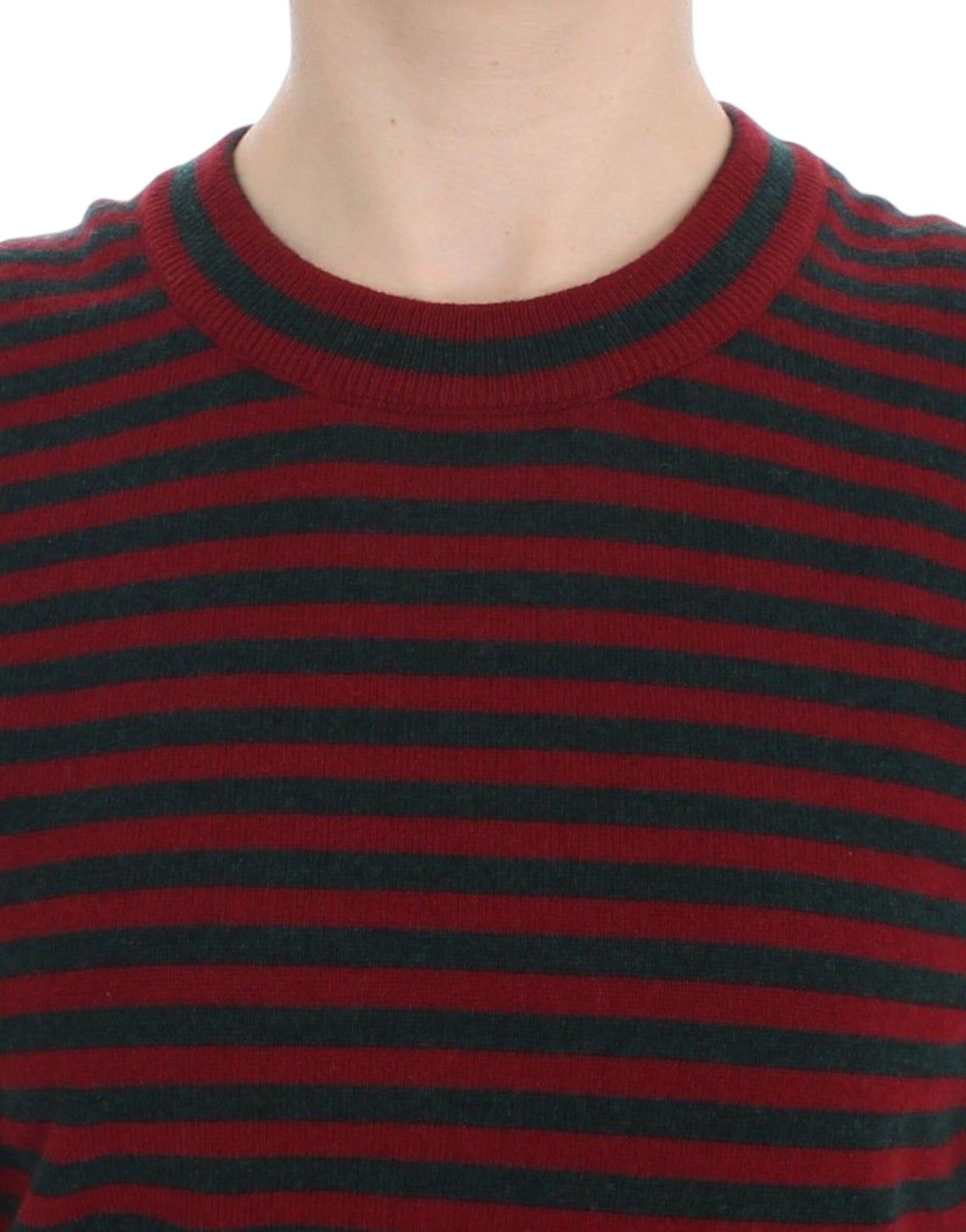 Elegant Striped Cashmere Crewneck Sweater - GlamHub Luxury and Icon Brand Clothing