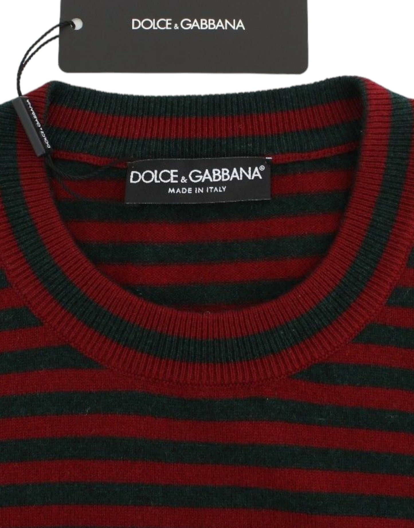 Elegant Striped Cashmere Crewneck Sweater - GlamHub Luxury and Icon Brand Clothing