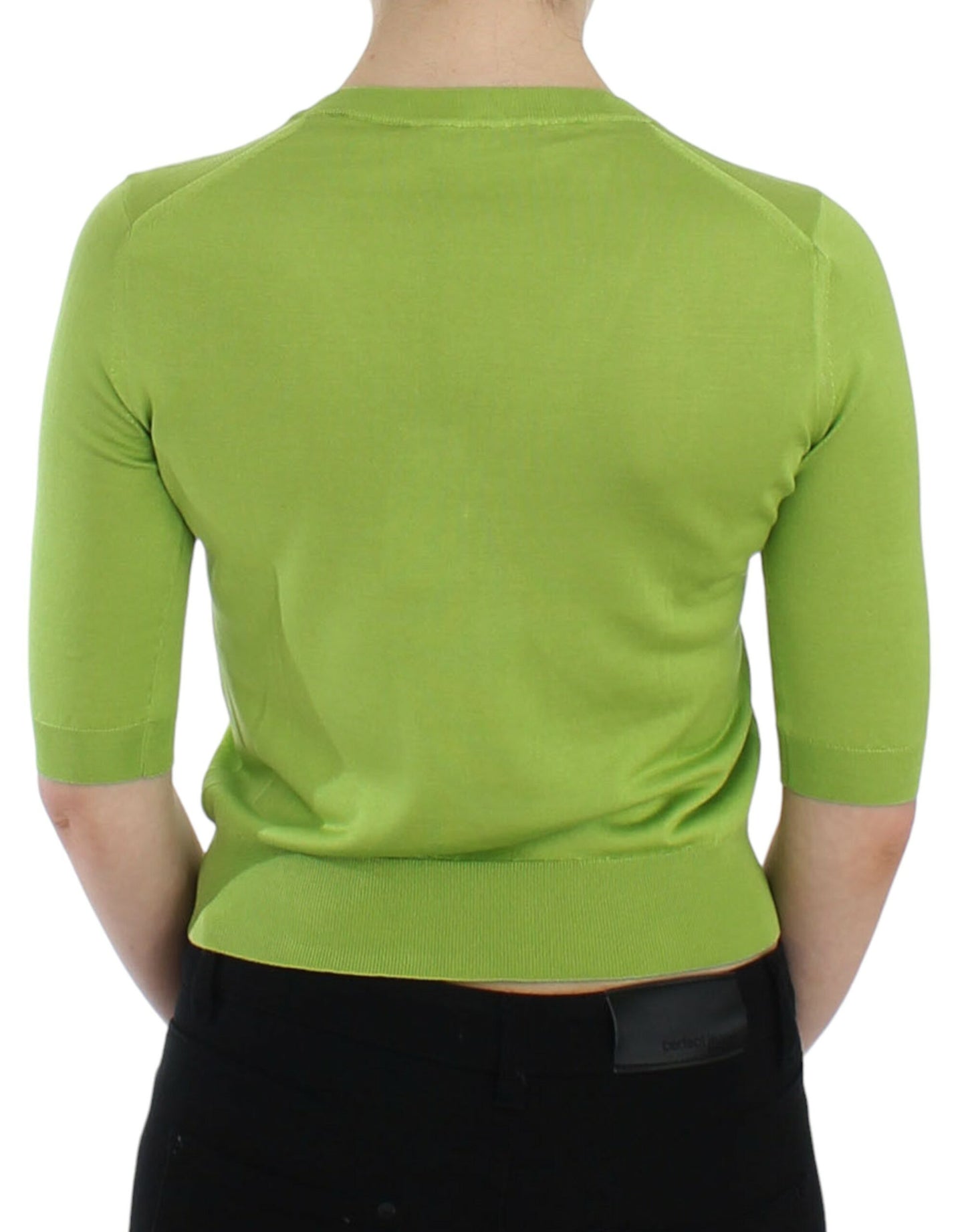 Emerald Green Wool V-Neck Pullover - GlamHub Luxury and Icon Brand Clothing