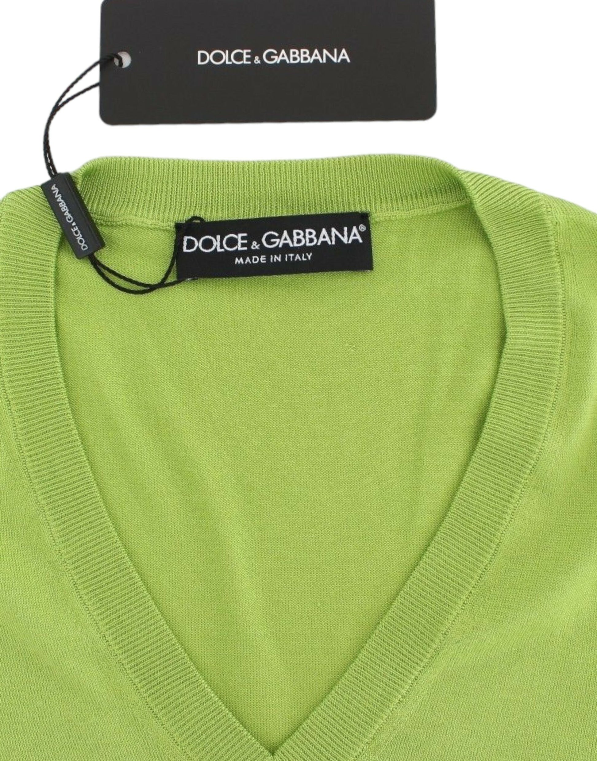 Emerald Green Wool V-Neck Pullover - GlamHub Luxury and Icon Brand Clothing